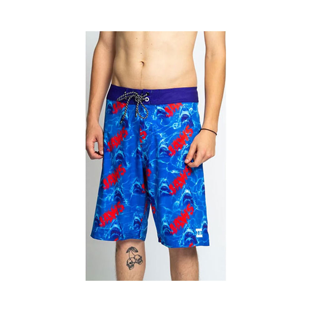 Boardshort Masculino Sublimado Collab Jaws Azul 9321A - HD