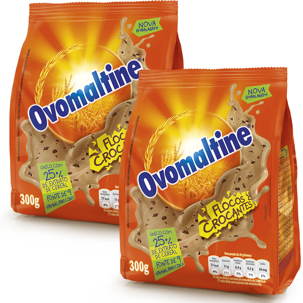 2 Packs de Ovomaltine Flocos Crocante 300G - Ovomaltine
