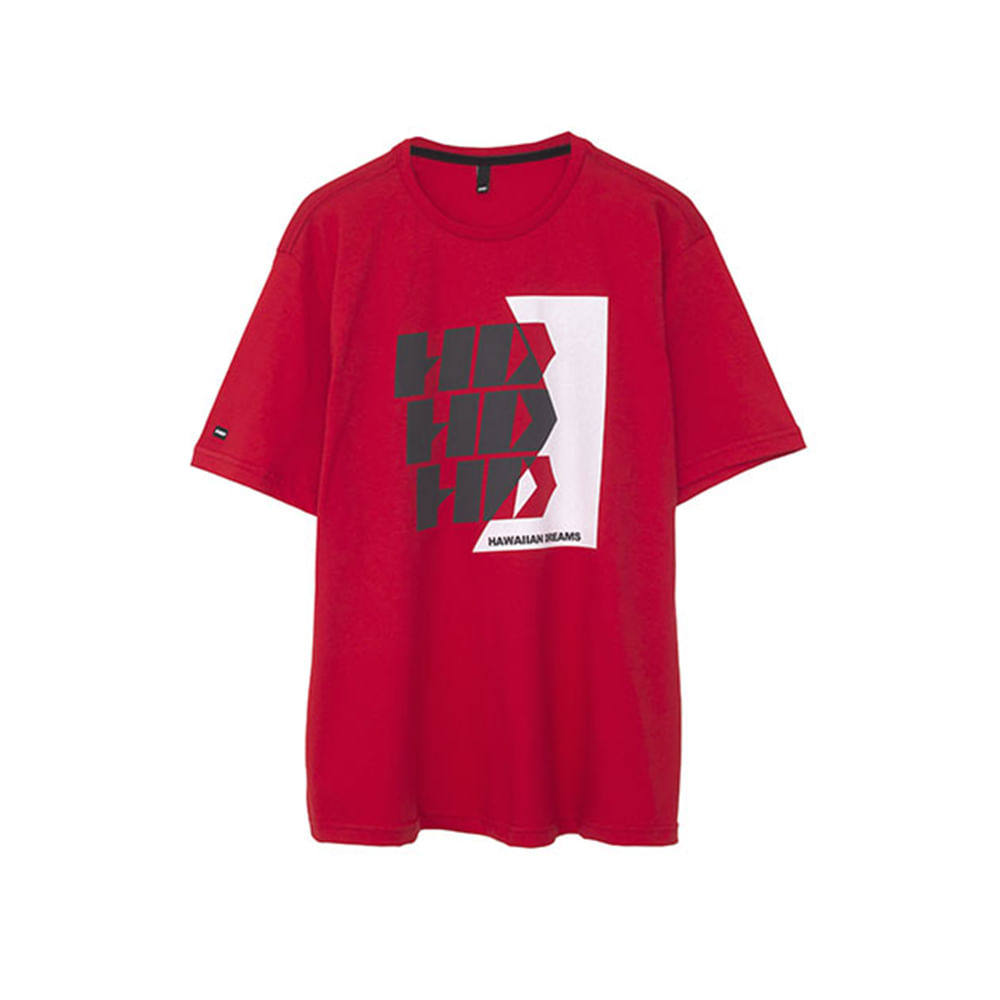 Camiseta Básica Masculina Estampada Vermelha 9650B - HD